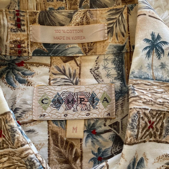 Mens Vintage Campia Moda 100% Cotton Short Sleeve Button Down Dress Shirt Medium - Picture 3 of 6